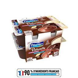 Pâturages Crèmes desserts chocolat/chocolat noir/chocolat au lait les 12 pots de 115 g