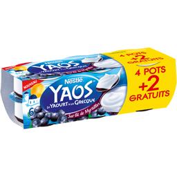 Nestlé Yaos - Le Yaourt à la grecque sur lit de myrtilles les 4 pots de 125 g