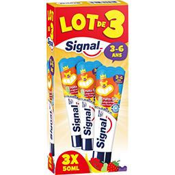 Signal Kids - Dentifrice 3-6 ans goût fruité les 3 tubes de 50 ml