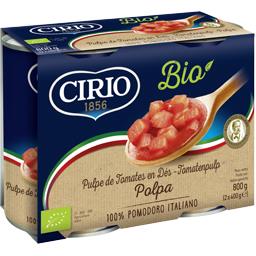 Cirio Pulpe de tomates en dés BIO les 2 boites de 400 g