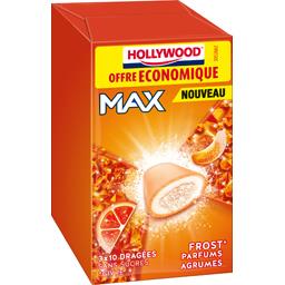 Hollywood Chewing gum Max parfums agrumes sans sucres les 3 boites de 20 g