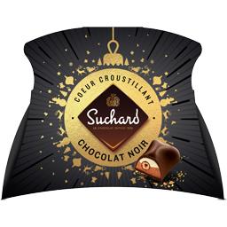 Chocolat coeur croustillant noir ballotin SUCHARD, boite de 200g