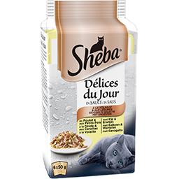 Sheba Délices du Jour en sauce à la volaille pour chats les 6 sachets de 50 g