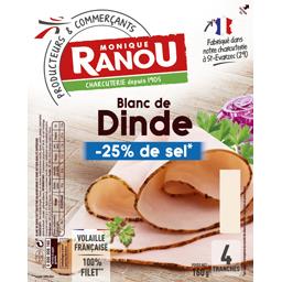 Monique Ranou Blanc de dinde sel réduit le paquet de 4 tranches - 160 g