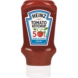 Heinz Tomato ketchup 50% moins de sucres & de sel le flacon de 435 g