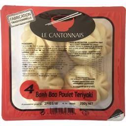 Le Cantonnais Banh Bao poulet Teriyaki la barquette de 4 - 200 g