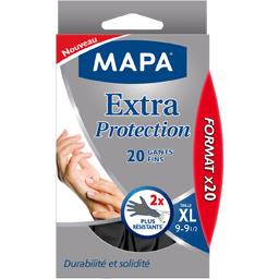 Mapa - Gants de Ménage Extra Protection - 60 gants fins - Taille 9/XL