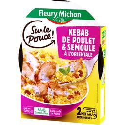 Sur le pouce, kebab de poulet & semoule à l'orientale, la barquette Sur le pouce, kebab de poulet & semoule à l'orientale, la barquette,FLEURY MICHON,la barquette de 280 g