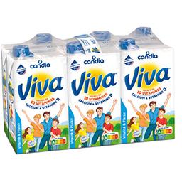 Viva, lait demi-écrémé stérilisé UHT, renforcé en vitamine D, 10 vitamines, 6 x 1l Viva, lait demi-écrémé stérilisé UHT, renforcé en vitamine D, 10 vitamines, 6 x 1l,CANDIA,les 6 briques de 1 l