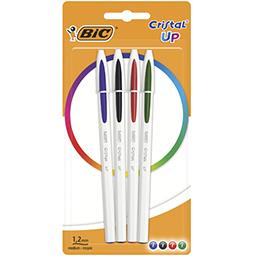 Bic Stylo bille Cristal Up 4 couleurs assorties le stylos