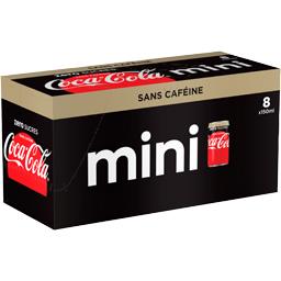 Coca-Cola Soda au cola sans caféine zéro sucres les 8 mini cannette de 150 ml