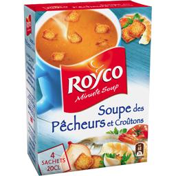 Soupe déshydratée des pêcheurs avec des croûtons Soupe déshydratée des pêcheurs avec des croûtons,ROYCO,la boite de 4 sachets - 64g
