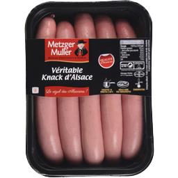 Véritable saucisse de Strasbourg, qualité supérieure, x4, la barquette,0 Véritable saucisse de Strasbourg, qualité supérieure, x4, la barquette,0,METZGER MULLER,