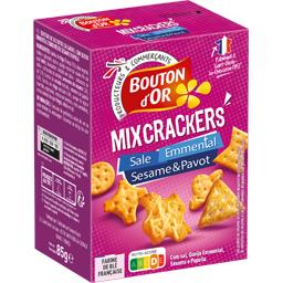 Bouton d'Or Mix Crackers salé emmental sésame & pavot la boite de 85 g