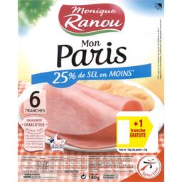 Monique Ranou Jambon Mon Paris sel réduit la barquette de 6 tranches - 210 g