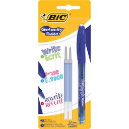 Bic Stylo gel effaçable Gelocity Illusion bleu le stylo + 2 recharges