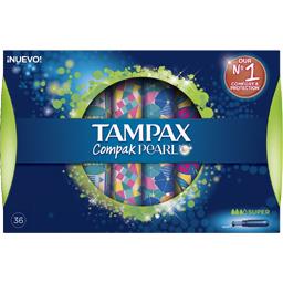 Tampax Compak Pearl - Tampon super avec applicateur la boite de 36