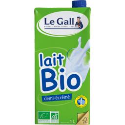 Lait uht biologique 1/2 ecreme Lait uht biologique 1/2 ecreme,LE GALL,la brique d'1L