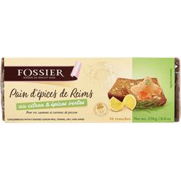 Fossier Pain d'épices de Reims au citron & épices vertes le paquet de 16 tranches - 250 g