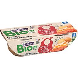 Bio Pommette Légumes poulet fermier BIO, dès 8 mois les 2 bols de 200 g
