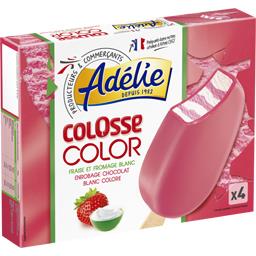 Adélie Colosse - Sorbet Color fraise et fromage blanc les 4 bâtonnets de 320 ml