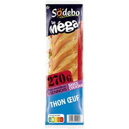 Sandwich thon crudités sauce cocktail - Le Méga Viennois Sandwich thon crudités sauce cocktail - Le Méga Viennois,SODEBO,le paquet de 270 g