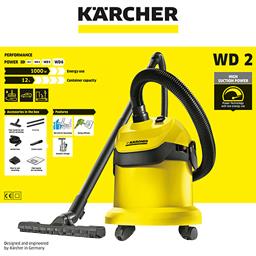 Aspirateur eau et poussière WD 2200 Karcher – Intermarché Aspirateur WD 2200 KARCHER : l'aspirateur et ses accessoires