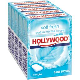 Chewing-gum SoftFresh parfum menthe douce sans sucres, les 5 boites de 14 Chewing-gum SoftFresh parfum menthe douce sans sucres, les 5 boites de 14,HOLLYWOOD,les 5 boites de 14,5g