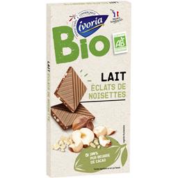 Bio Ivoria Chocolat lait éclats de noisettes caramélisés BIO la tablette 100 g