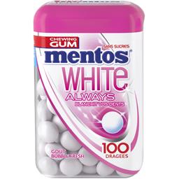 Mentos White Always - Chewing gum goût Bubble Fresh sans su... la boite de 106 g