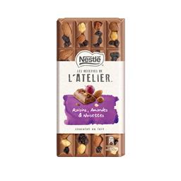 Chocolate l'atelier com passas, amêndoas e avelãs