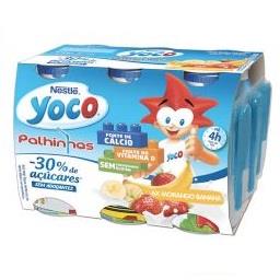 Iogurte líquido yoco de morango e banana