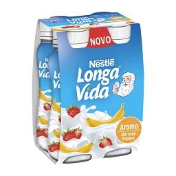 Iogurte líquido longa vida morango e banana