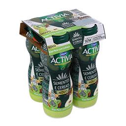 Activia liquido sementes e cereais: kiwi pera c/ lin...