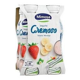 Iogurte líquido banana e morango