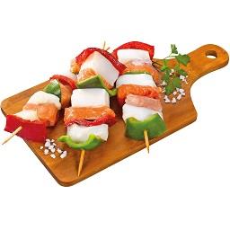 Espetada de mista salmão e pota