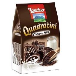 Bolachas waffer quadratini chocolate de leite