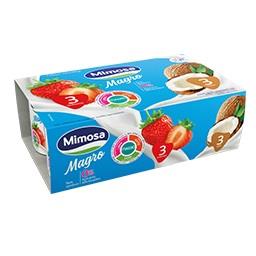 Iogurte magro aroma multi-sabores de morango/coco